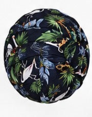 Dark Flamingo Reversible Satin-Lined Scrub Cap for Long Hair