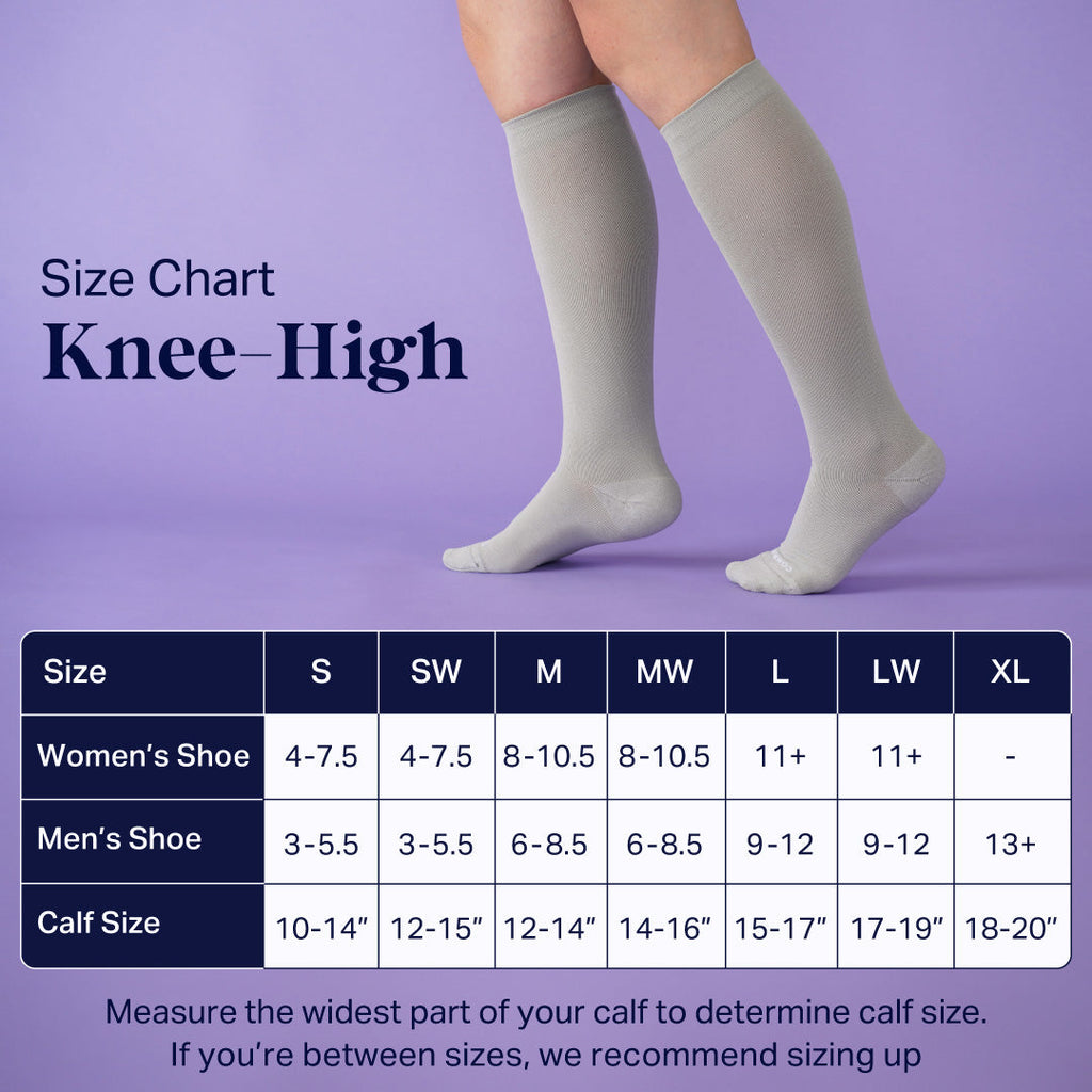 Comrad White Knee-High Compression Socks – 15–20 mmHg