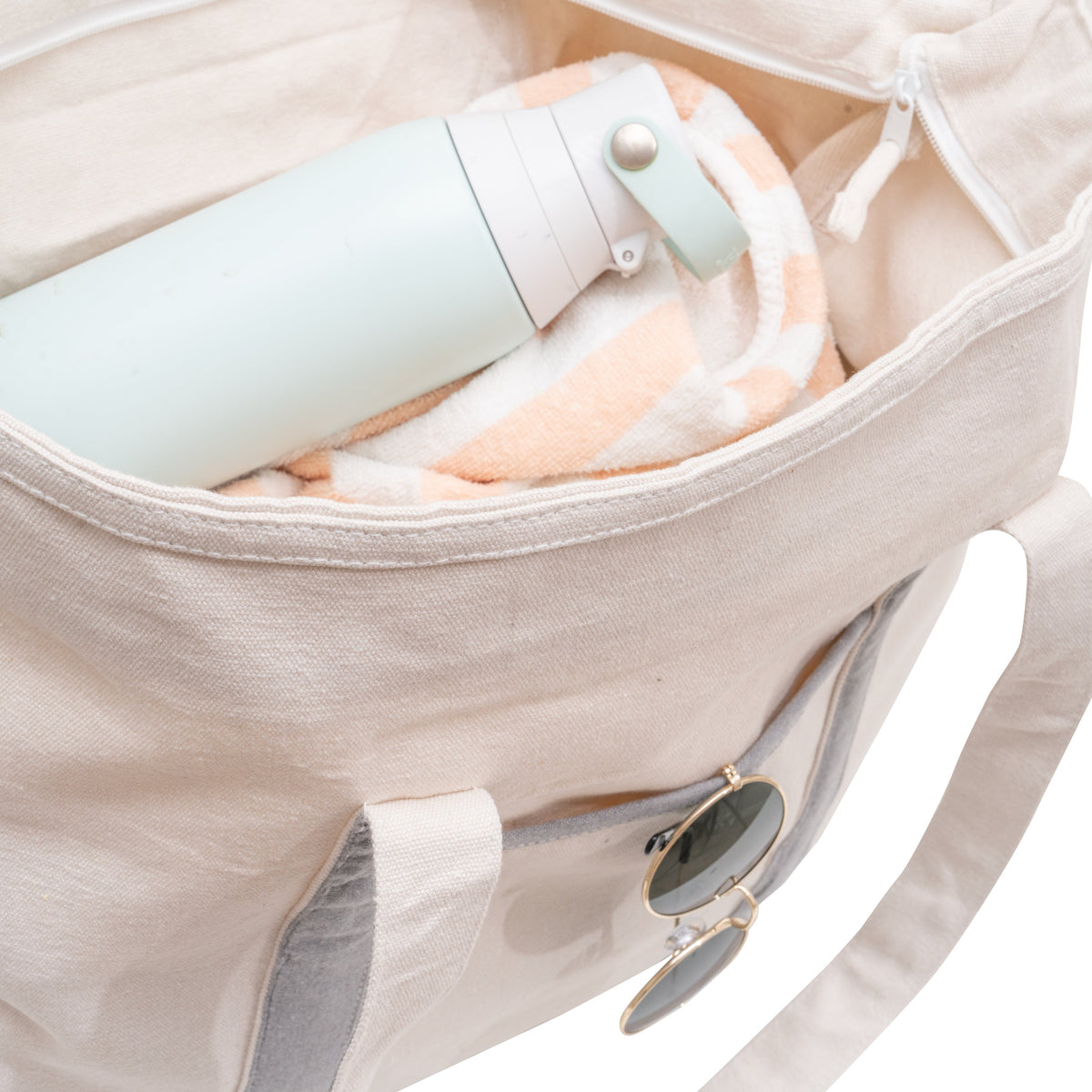 Extra-Large Organic Cotton Canvas Work Tote with Zipper