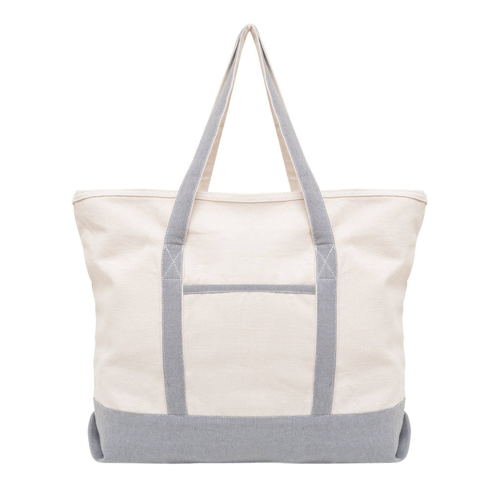 Extra-Large Organic Cotton Canvas Work Tote with Zipper