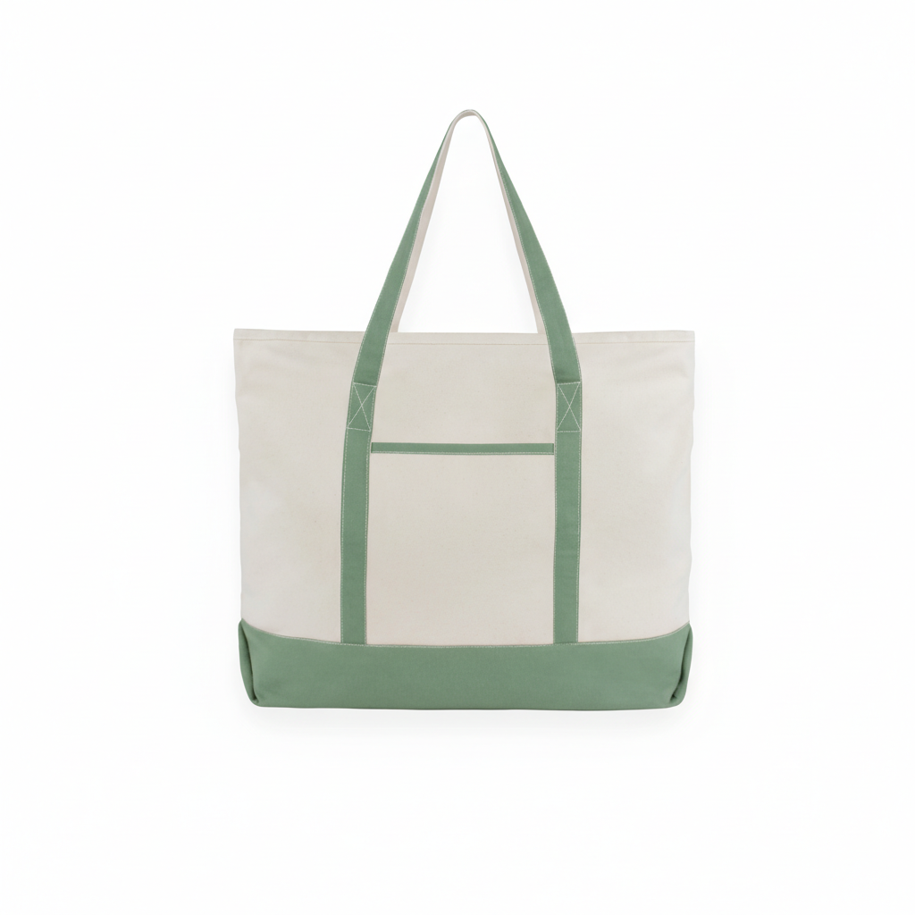 Extra-Large Organic Cotton Canvas Work Tote with Zipper